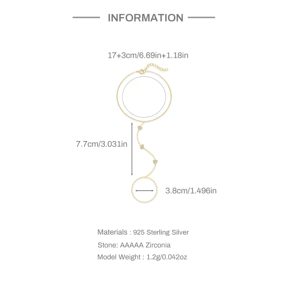 Silver CZ North Star Handchain