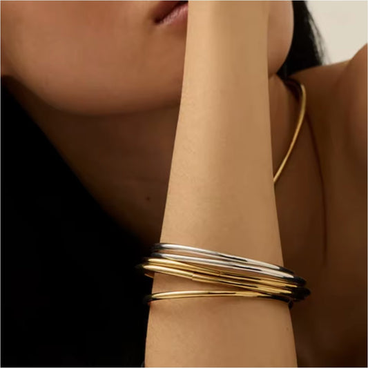 5 Piece Solid Silver Bracelets