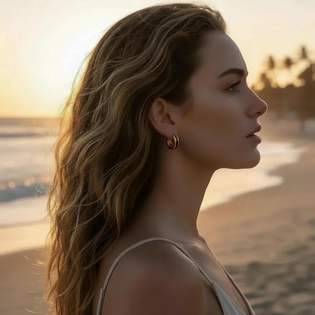 Black & Gold Hoop Earrings