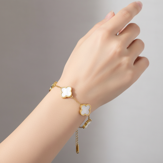 Clover Bracelet Mother Of Pearl White