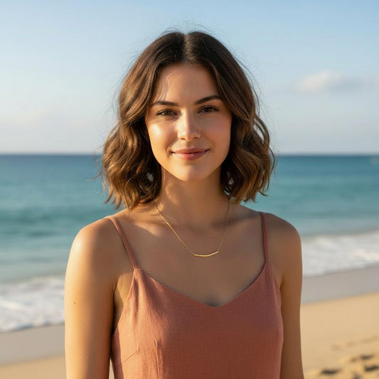 Curved Tube Pendant Necklace