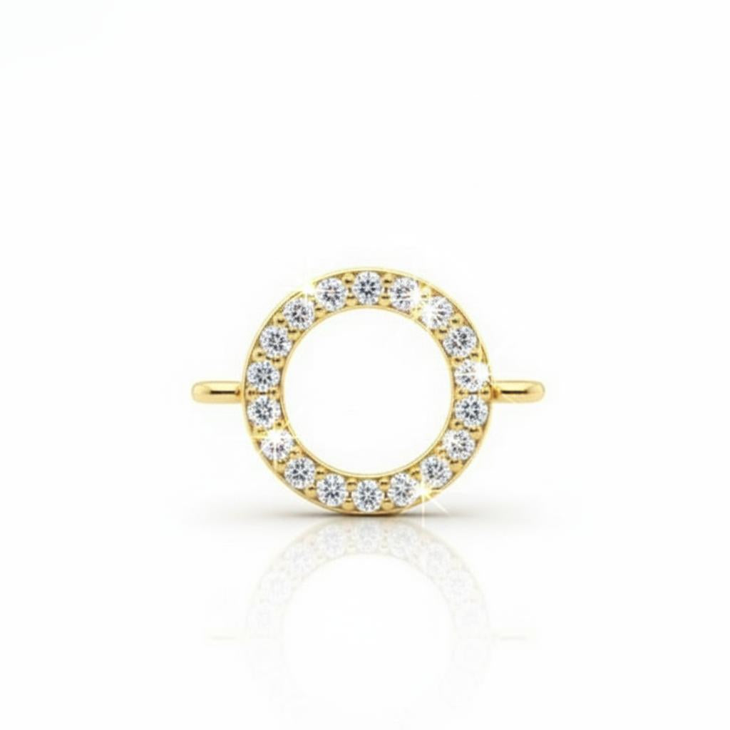 Gold Hollow Circle Diamante Connector