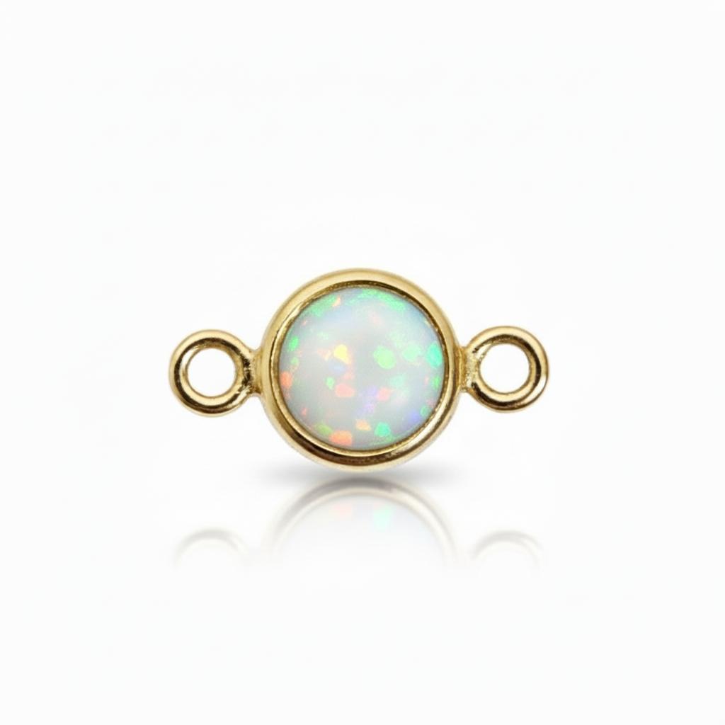Gold White Opal Connector
