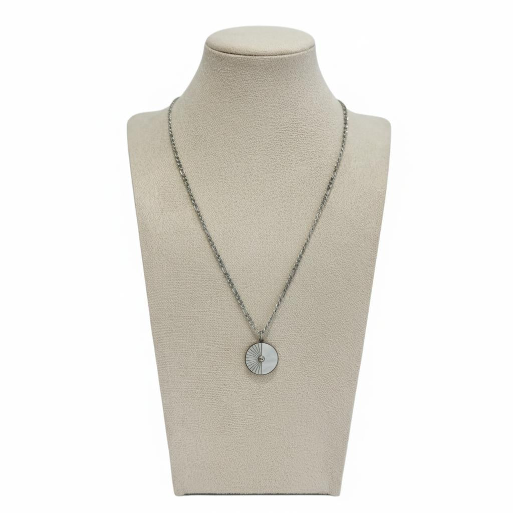 Shell & CZ Pendant Necklace