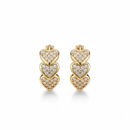 Silver Heart Hoop Earrings