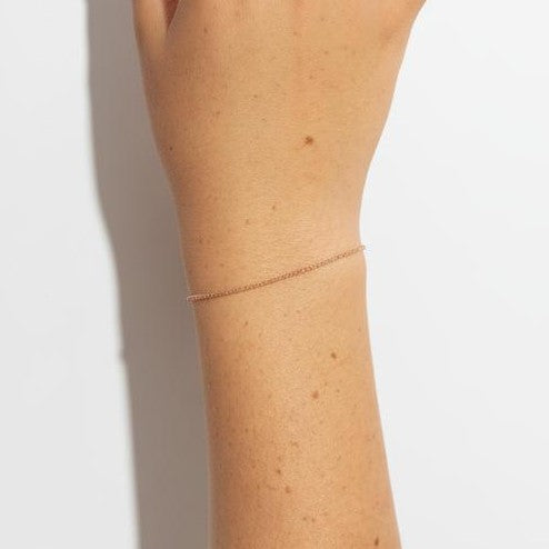 Rose Gold Dapped Bar Cable 1.38mm Chain