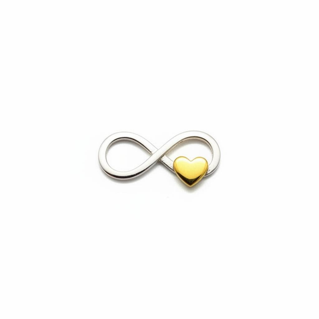 Silver Infinity Gold Heart Connector