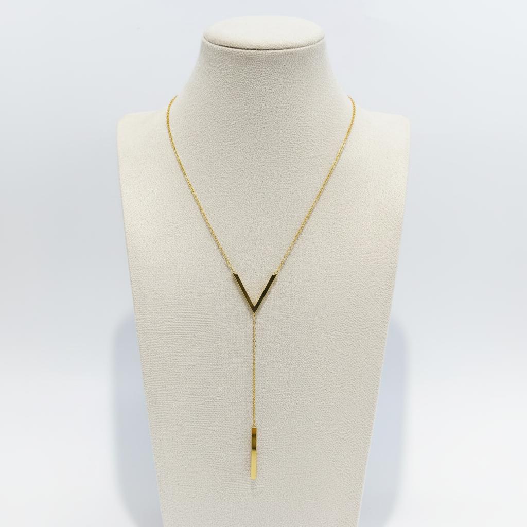 V Link Cuboid Chain Necklace
