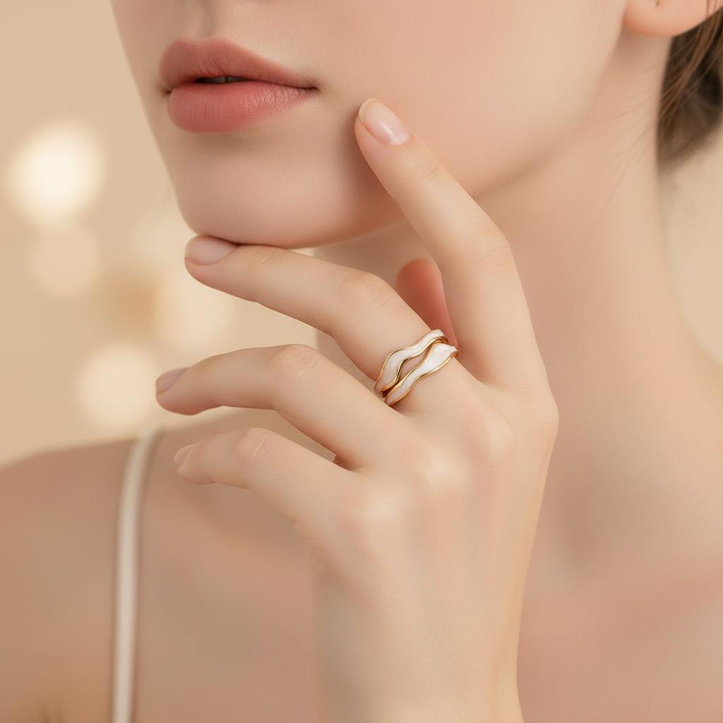 Double Enamel Wave Ring