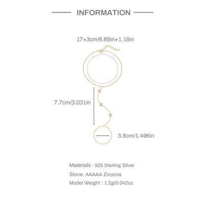 Silver CZ North Star Handchain