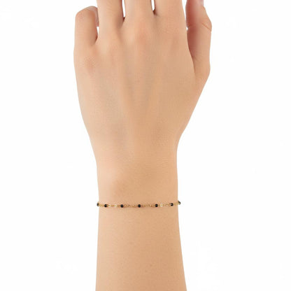 Gold & Black Flat Cable Enamel 1.7mm Chain