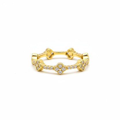 Clover Flower Ring CZ