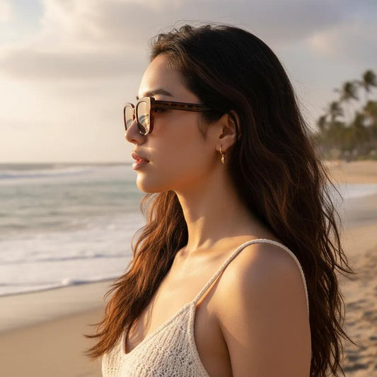 Conch Shell Drop Hoop Earrings