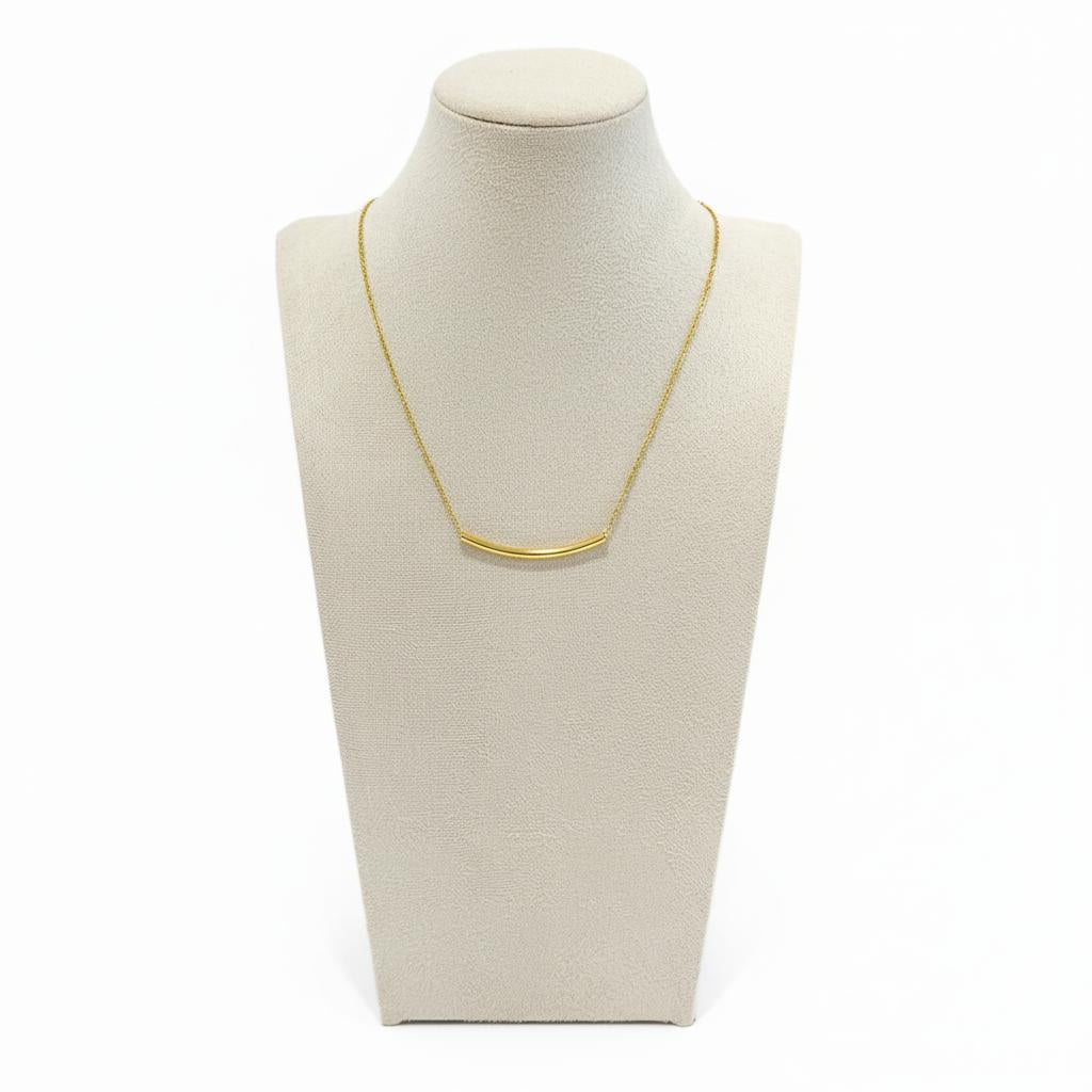 Curved Tube Pendant Necklace