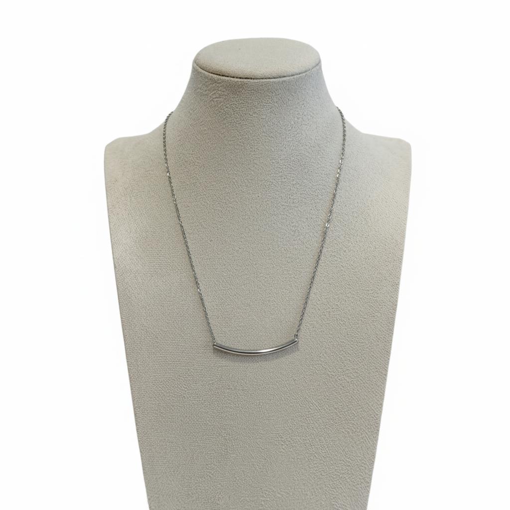 Curved Tube Pendant Necklace
