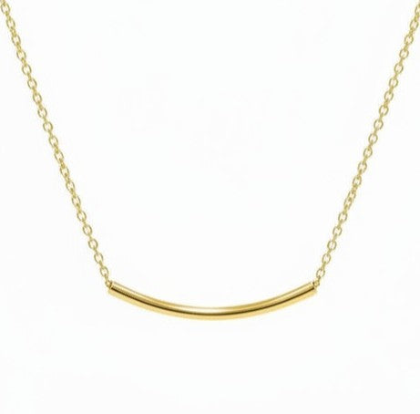 Curved Tube Pendant Necklace