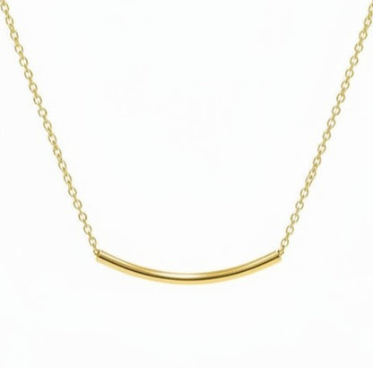 Curved Tube Pendant Necklace