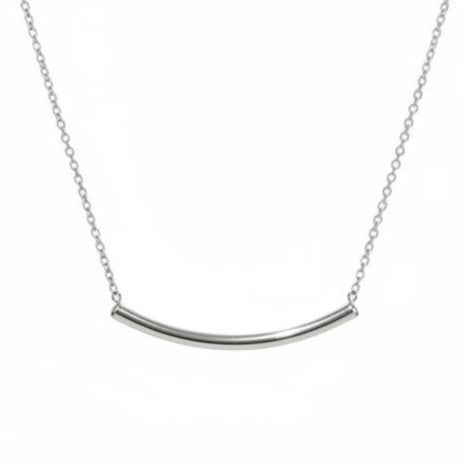 Curved Tube Pendant Necklace
