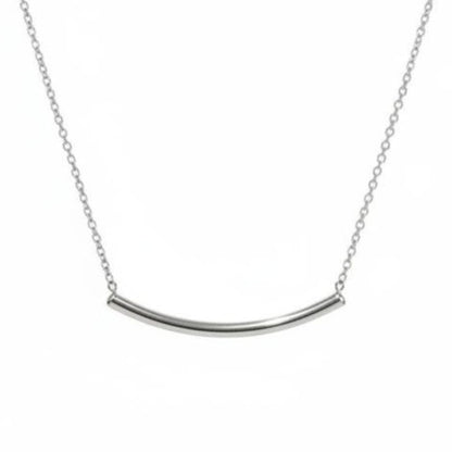 Curved Tube Pendant Necklace