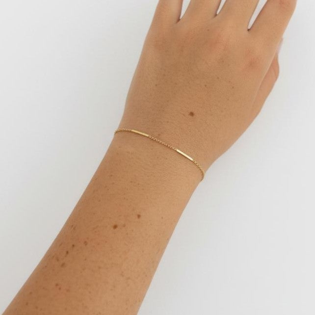 Gold Dapped Bar Cable 1.38mm Chain