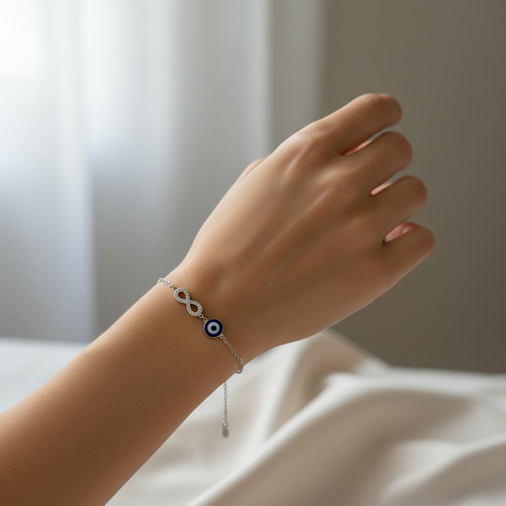 Blue Infinity Evil Eye Protective Bracelet