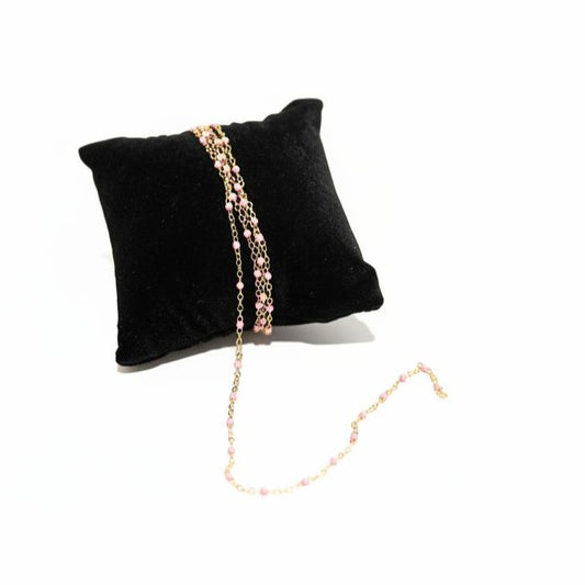 Gold & Pink Flat Cable Enamel 1.7mm Chain
