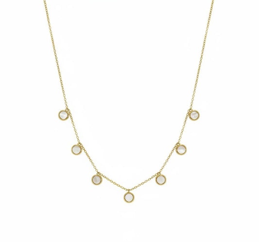 Flat Pearl Pendant Necklace