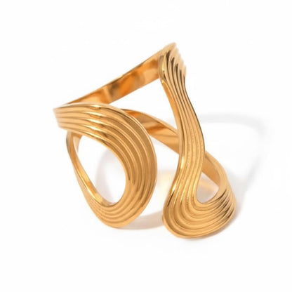 Geometric Gold Cuff Ring
