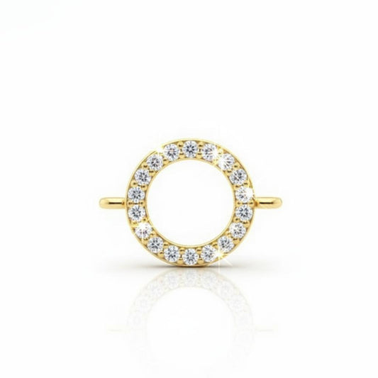 Gold Hollow Circle Diamante Connector