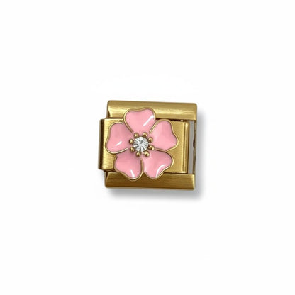 Gold Pink Raised Flower