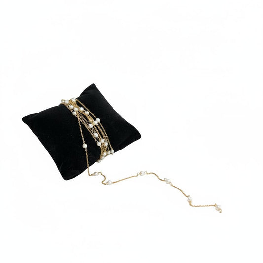 Gold Freshwater Pearl Rolo Chain
