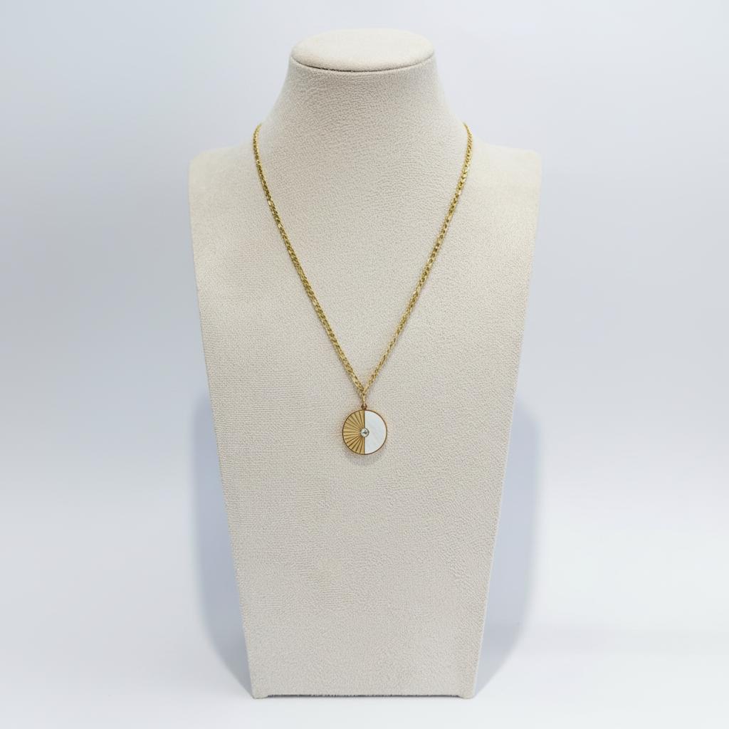 Shell & CZ Pendant Necklace
