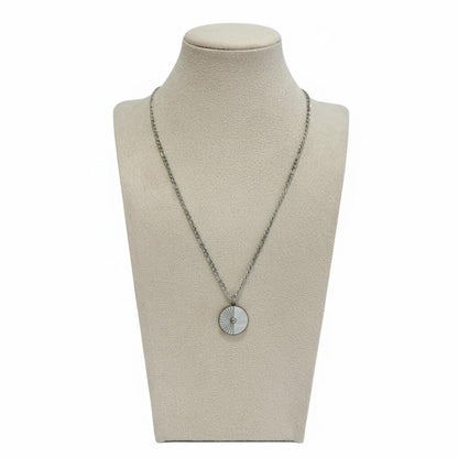 Shell & CZ Pendant Necklace