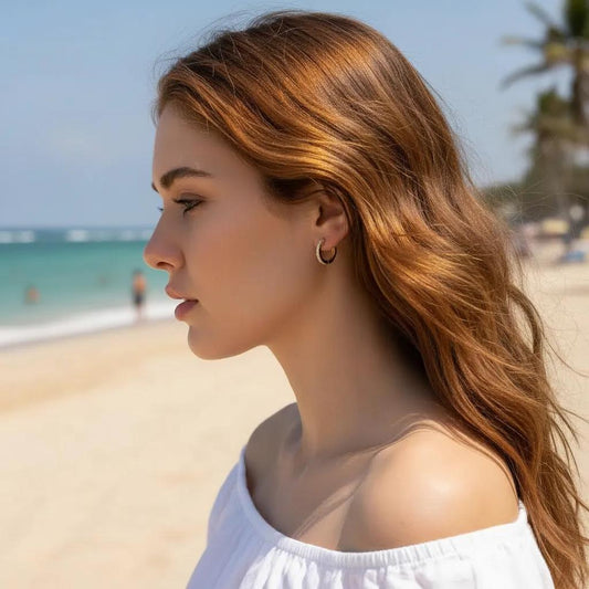 Hoop Gold CZ Earrings