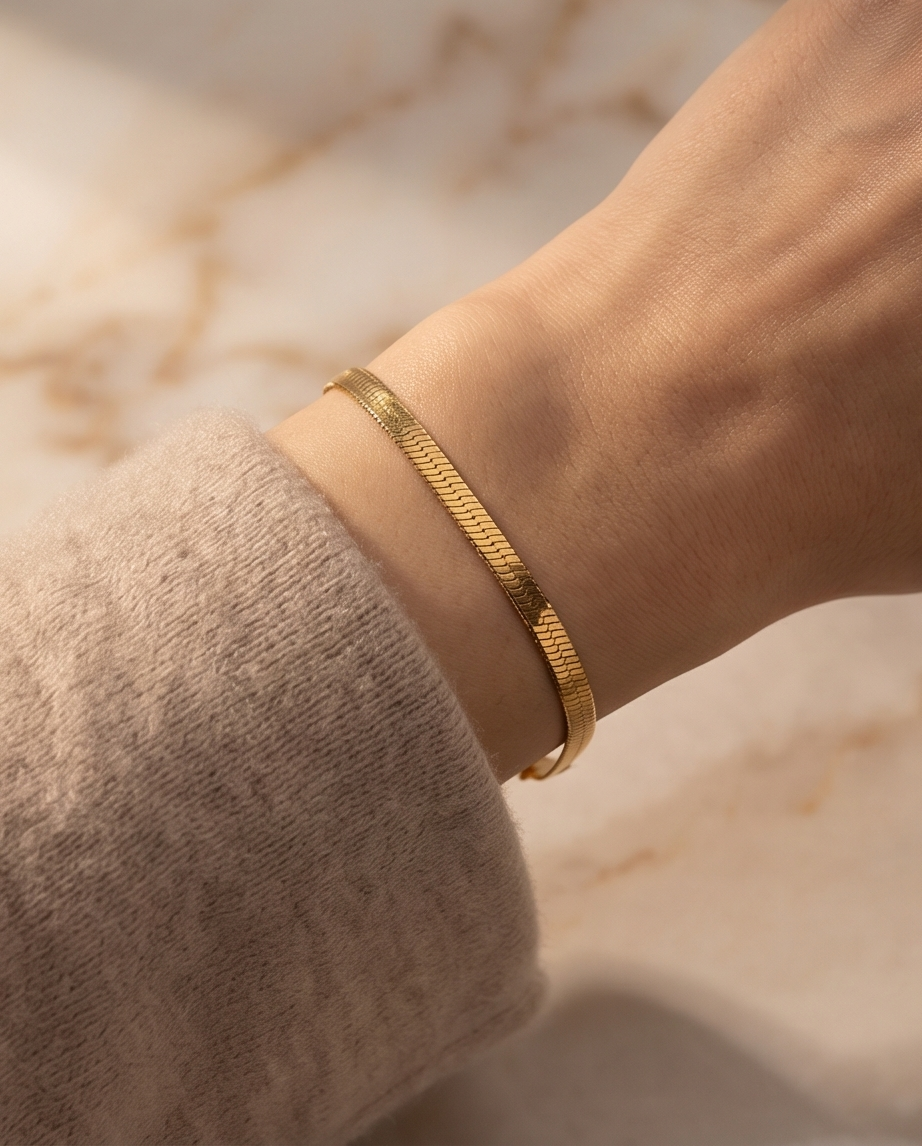 Herringbone Flat Snake Bracelet
