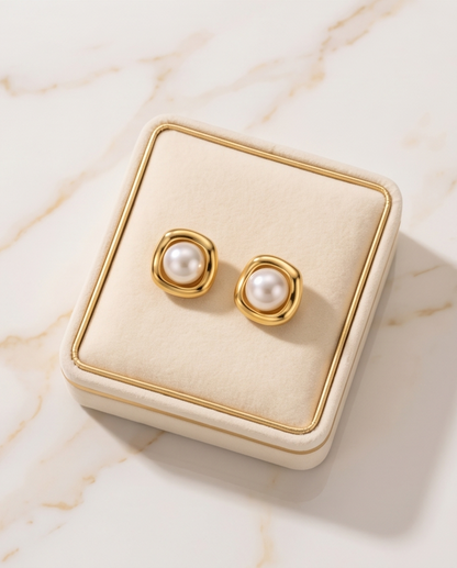Golden Pearl Earrings