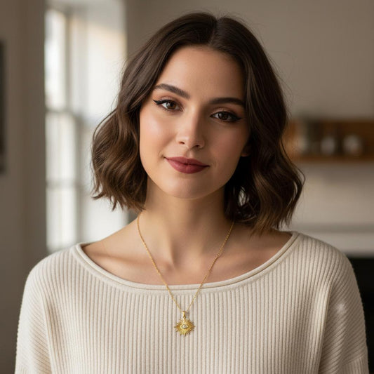 Irregularly Shaped Eye Pendant Necklace