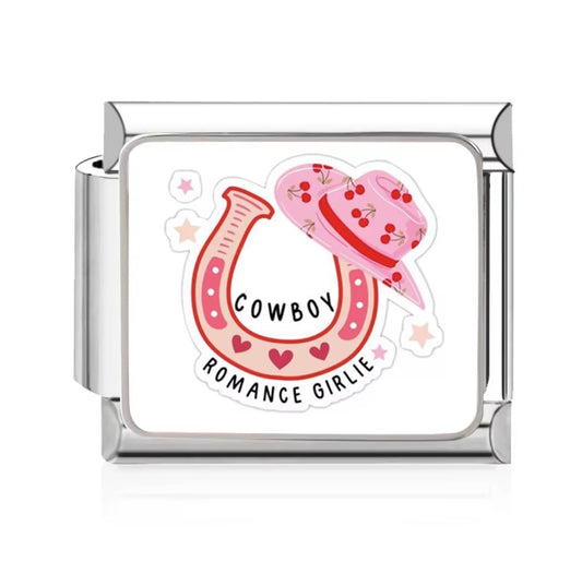 Gold Cowboy Romance Italian Charm Bracelet