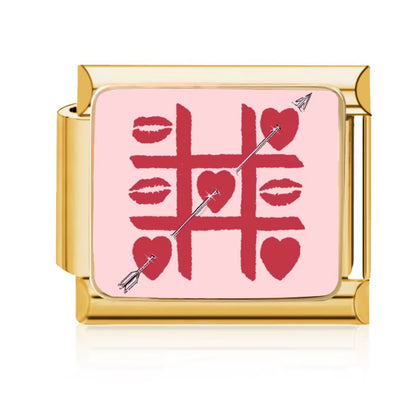 Gold Naughts & Crosses Italian Charm Bracelet