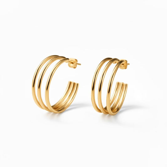 Tri Hoop Earrings