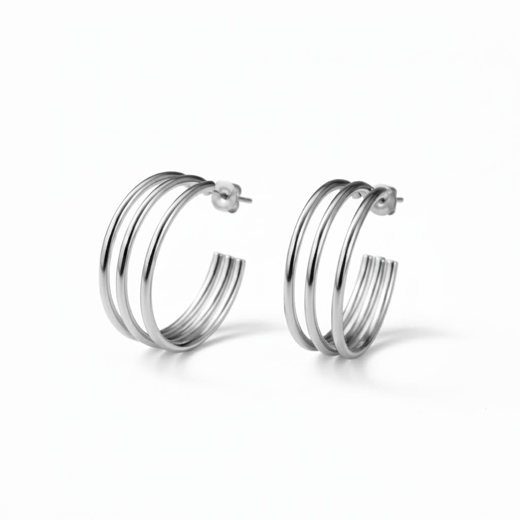 Tri Hoop Earrings