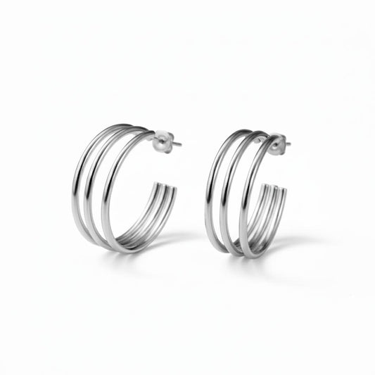Tri Hoop Earrings