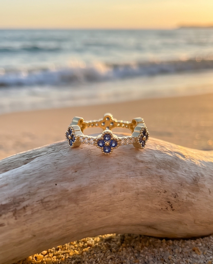 Lucky Clover Ring Blue