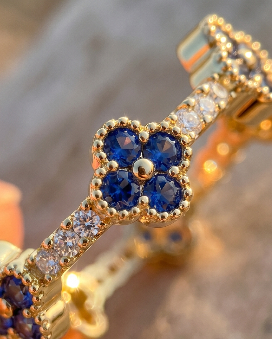 Lucky Clover Ring Blue