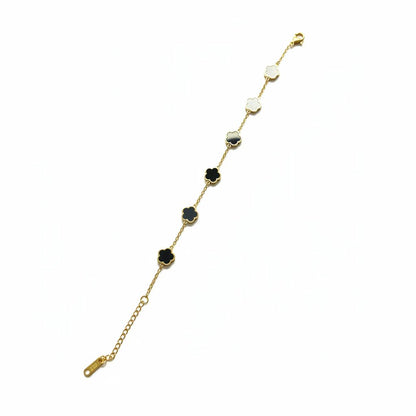 Mini Gold & Black Clover Bracelet