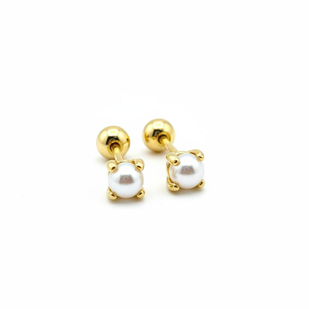 Mini Shell Pearl Stud Earrings
