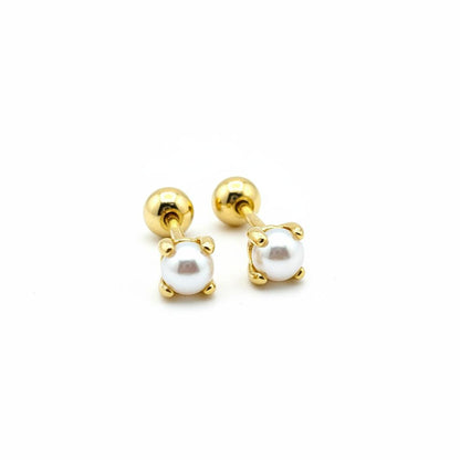 Mini Shell Pearl Stud Earrings