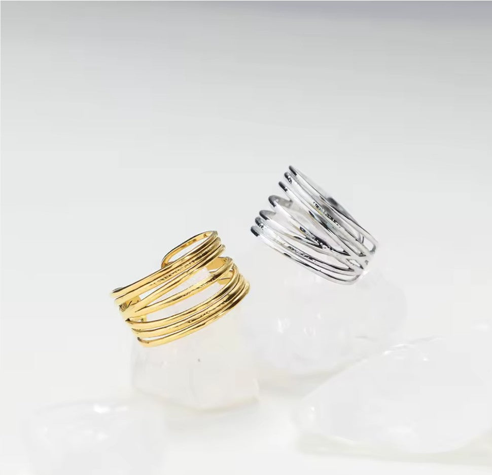 Multi Layer Band Gold Ring