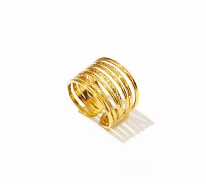 Multi Layer Band Gold Ring