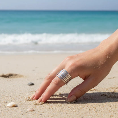 Multi Layer Band Gold Ring